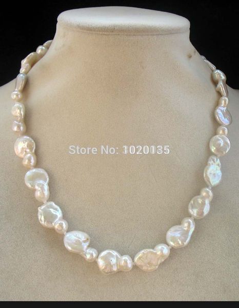 

freshwater pearl white unique baroque flat 17inch wholesale nature beads fppj, Silver