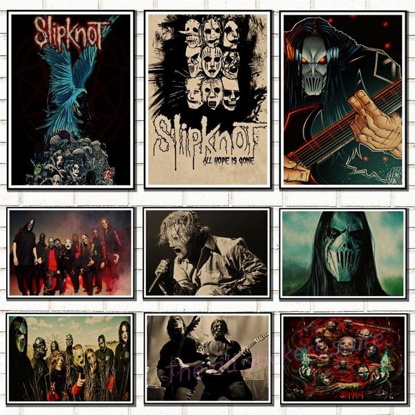 

slipknot heavy metal poster/rock band/kraft paper/bar poster/wall stickers/retro poster/decorative painting/6036