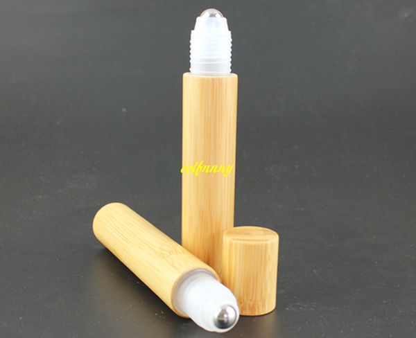 

20pcs/lot 15ml bamboo roll on bottle empty essential oil bottle cosmetic lotion liquid perfume oil refillable sample container