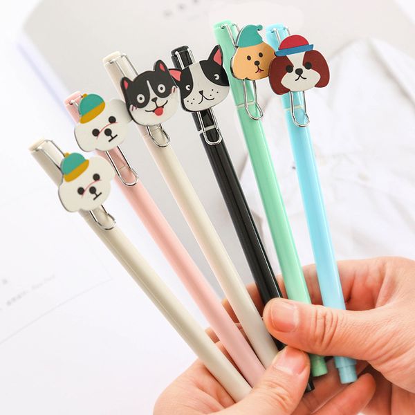 

2 pcs/lot colorful dog black white dog gel ink pen promotional gift stationery school & office supply