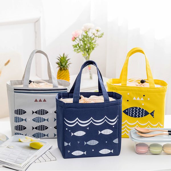 

new bunch of young s mouth lunch heat preservation bags portable oxford protection shuibaowen bag outdoor picnic ice bag, Blue;pink