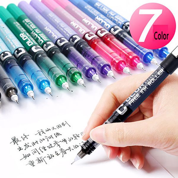 

12 pcs/lot gel pen 0.5mm colour ink pen maker school office supply style 7 colours