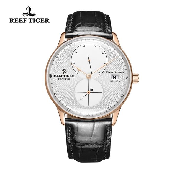 

2018 reef tiger/rt men luxury watch rose gold automatic watch brown leather strap analog watches relogio masculino rga82b0, Slivery;brown