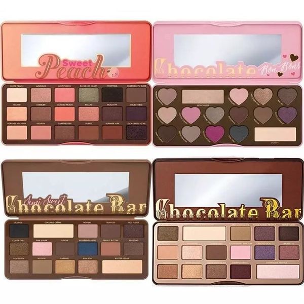 

makeup chocolate bar eyeshadow semi-sweet sweet peach bon bons palette 16 color eye shadow plates