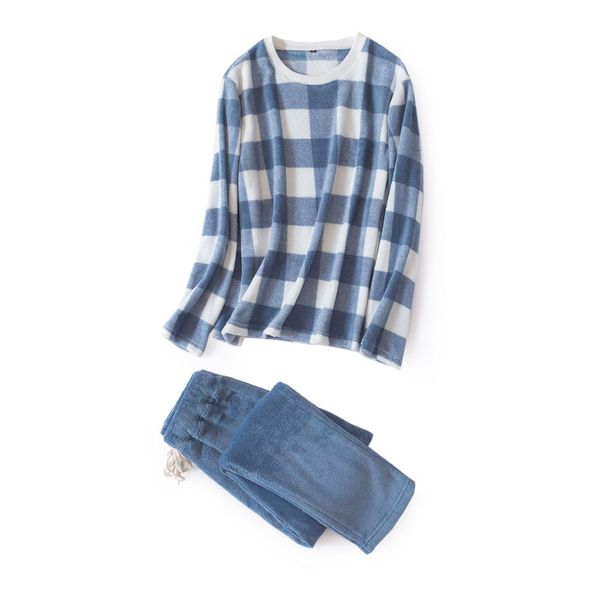 

winter thicken warm coral fleece pajamas for men lounge sleepwear ropa hombre 2 pcs pijama suit masculino casual pyjama homme, Black;brown