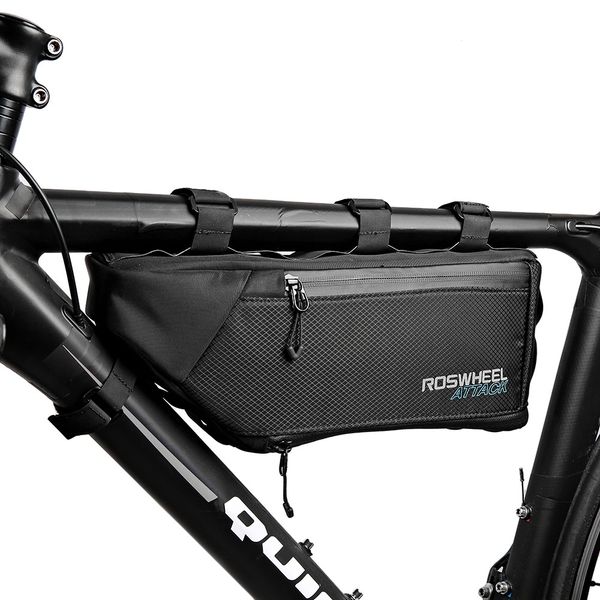 

roswheel 121371 water-resistant 4l bike triangular bag bicycle front tube pack