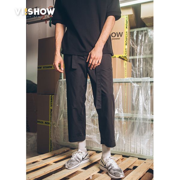 

viishow summer new ankle- length pants men lightweight loose sweatpants casual trousers thin bottoms brand clothing kb1446182, Black