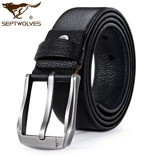 

septwolves leather belts for men - mens brown & black belt - dress casual men's belt in gift bag 7a628042300-03, Black;brown