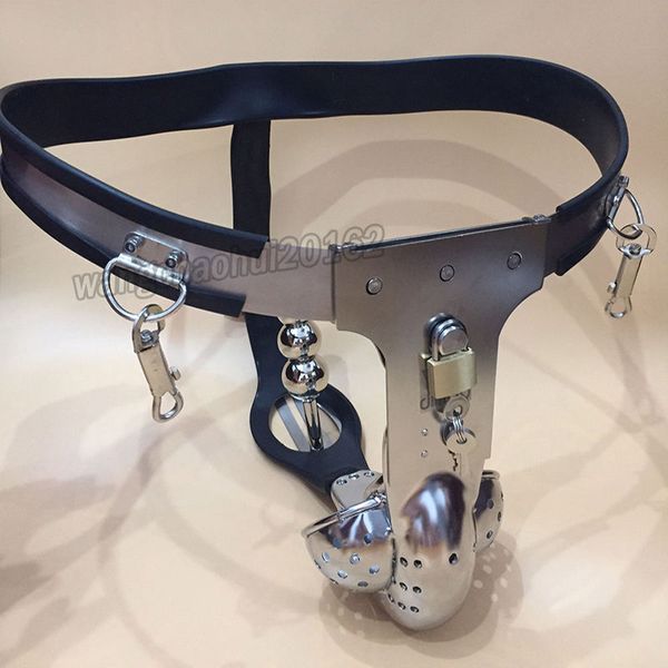 Dispositivo per cintura di castità maschile con lucchetto traspirante riprogettato Anello a D con spina # T67