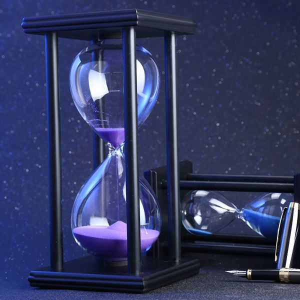 

45 minutes 8.06 inch colorful hourglass sandglass sand clock timers wooden frame creative gift modern home decorations ornaments