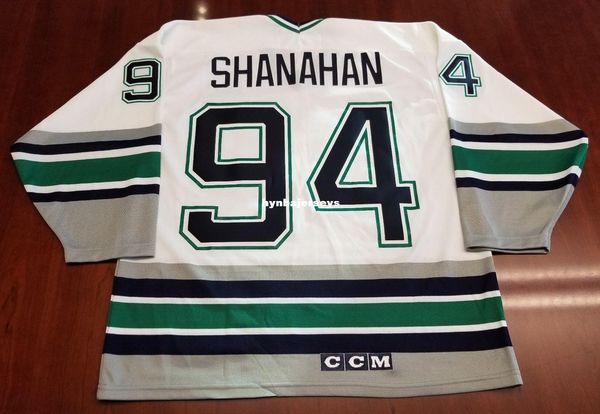 

custom brendan shanahan vintage hartford whalers ccm hockey jersey white mens retro jerseys, Black;red