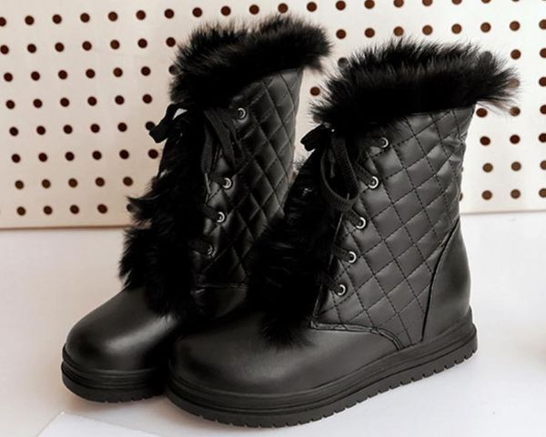 

send 2018 winter new style round head flat heeled women's short boots, Black