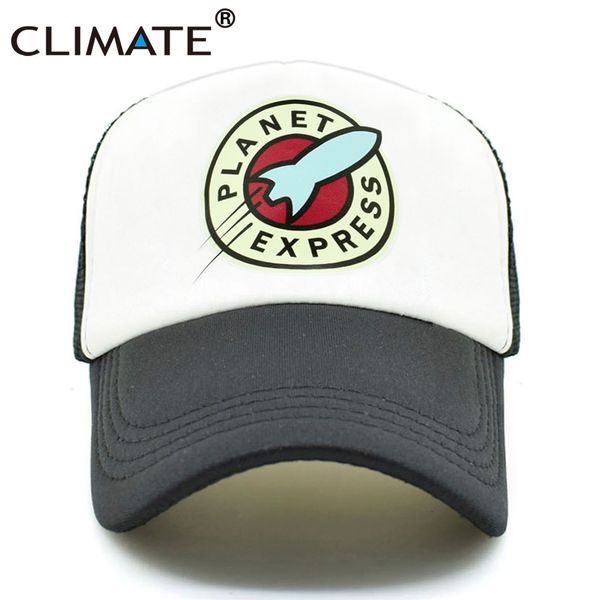 

climate men women trucker caps planet express the expanse mesh caps funny rocket spaceship cool summer hat for men women, Blue;gray