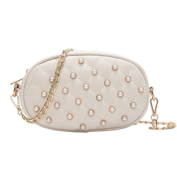 

new style 2018 korean pearl fashion selling ladies fanny packs korean chain single shoulder slant cross chest package