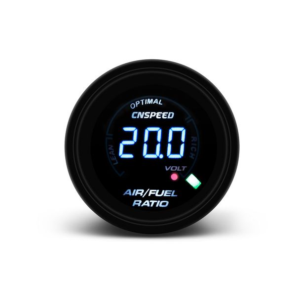 Cnspeed 2 Zoll 52 mm LEDs Digital Auto Voltmeter Gauge Meter Racing Luft-Kraftstoff-Verhältnis-Messgerät mit Licht Luft-Kraftstoff-Verhältnis