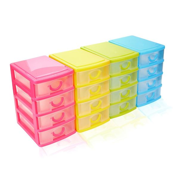 2019 Four Color Durable Plastic Mini Desktop Drawer Sundries Case
