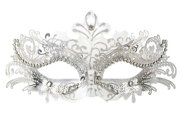

metal laser-cut crystals ball prom princess venetian mask (dark red & black