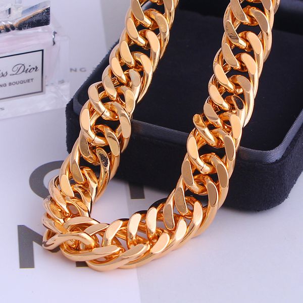 

wide 1.2cm copper chain gold pendant charm chain necklace wholesale price, Silver