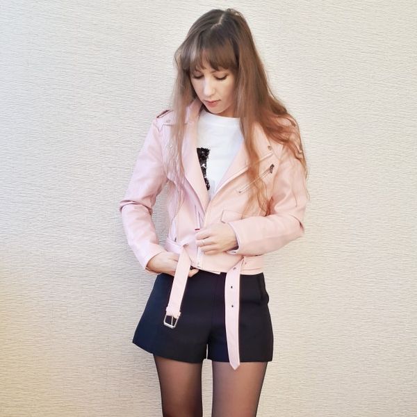 

Faux Leather Jacket Spring Autumn Short Soft New Women Fashion Zipper Motorcycle PU Leather Jacket Ladies Basic Street Coat