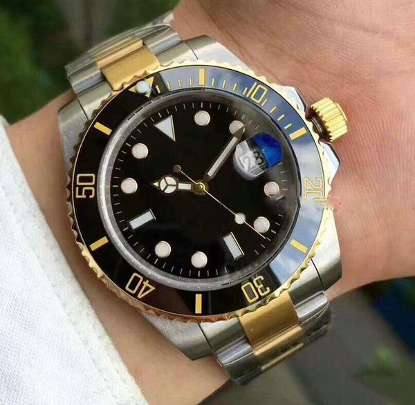 

watch men ceramic mens mechanical sell bezel watch movement automatic sports self-wind watches wristwatch steel stain hchv, Slivery;brown