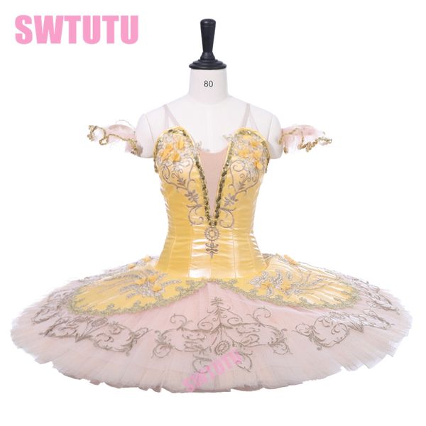 

classical ballet stage costume tutu skirt gold fairy professional ballet tutus paquita raymonda tutu girls bt9233, Black;red