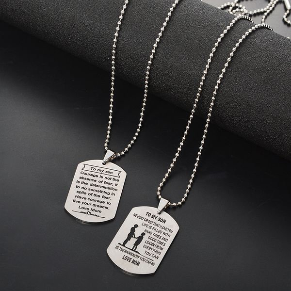 

stainless steel necklace family jewelry tag engraved necklace, Silver