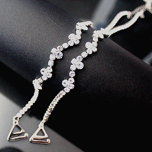 

однорядный горный хрусталь бюстгальтер ремни цветы простое шифрование кристалл ремни моды белье цепи ремень для свадебного платья, Black;white