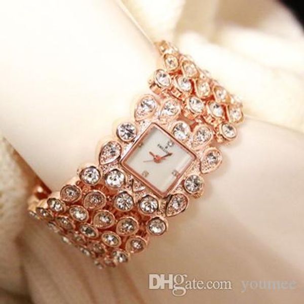 

luxury women watch jewelry buckle elegant full diamonds lady wristwatch lady clock female quartz dress watch drop shipping, Slivery;brown