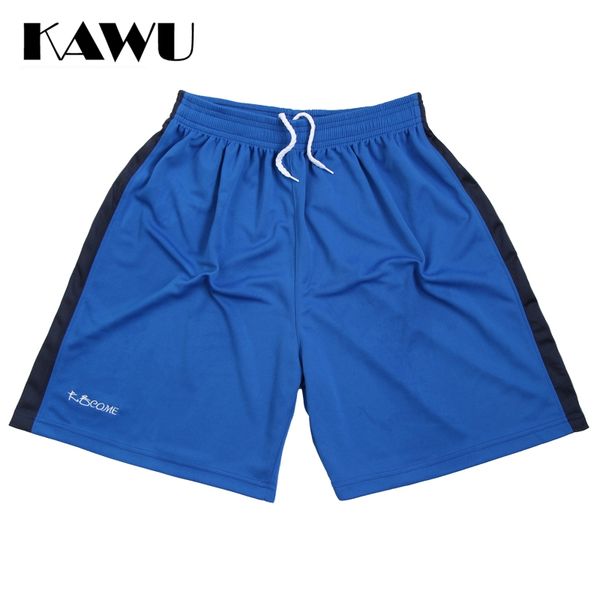 

kawu men running shorts quick dry bermuda elastic + drawstring waist athletic jogger shorts breathable sports track p17001, Black;blue