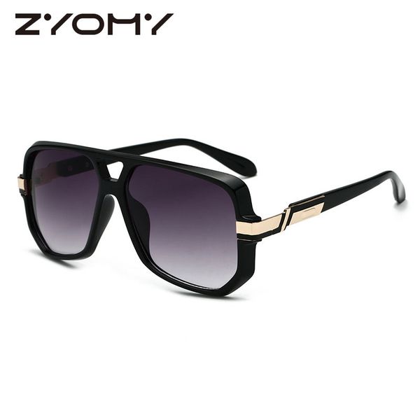 

brand designer oversized women eyewear men sunglasses gradient lenses uv400 feminino double beam big frame 2018, White;black