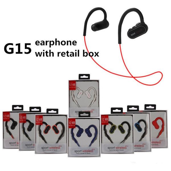 

g15 bass sport headset universal bluetooth earphones waterproof headphones stereo earpieces earbuds g5 brand power 3 with mic 50pcs