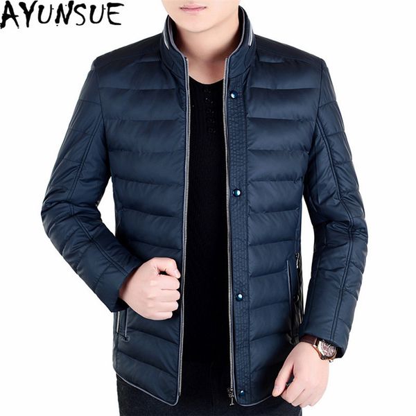 

ayunsue winter male jacket mens white duck down coat stand collar men jackets casual warm down coats casaco masculino wxf143, Black