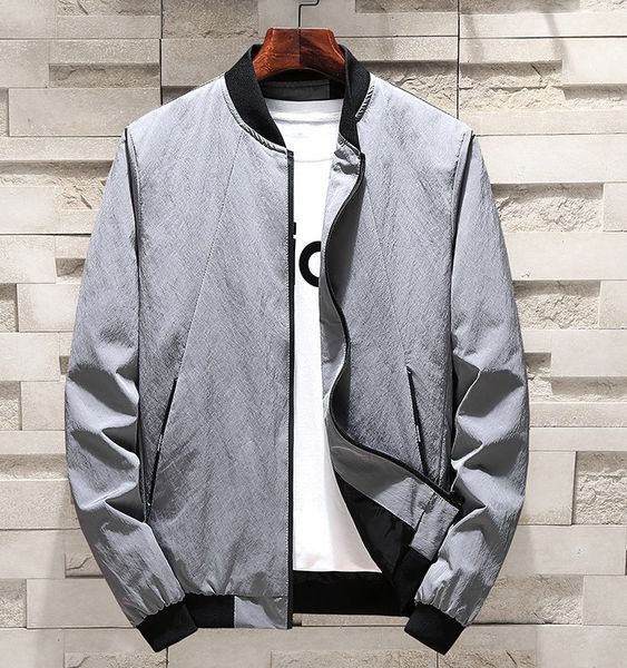

Fashion Mens Jackets 3 Colors Thin Bomber Jackets Ribbed Long Sleeve Baseball Jacket Slim Fit Mens Outerwears M to 4XL