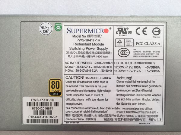 

original power supply for rh2488 v2 pws-1k41f-1r 1400w