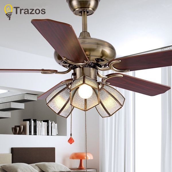 2019 Trazos 42 Inch European Modern Retro Ceiling Fans With Grass