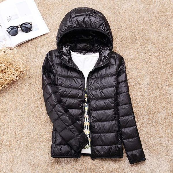 

O-Neck Winter Warm Ultra Light Female Duck Jacket Women Down Denim Coat with Bag Women Thin Hooded Autumn Jackets Coat Outerwear