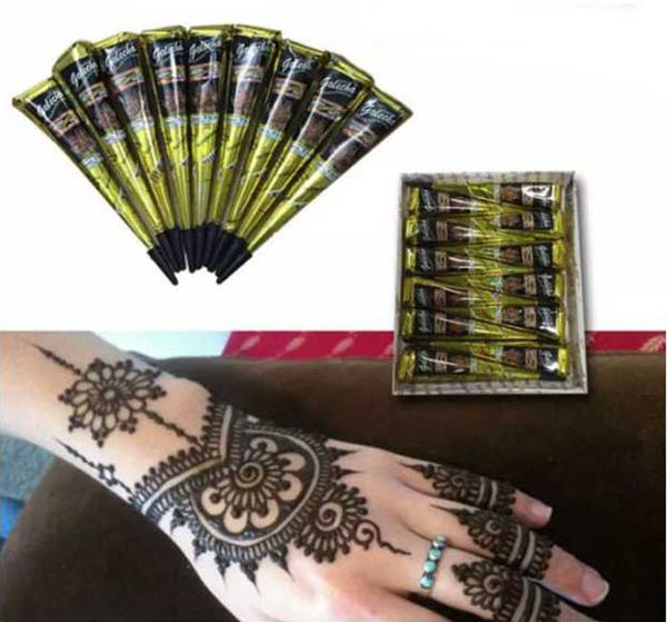 Acheter Noir Naturel Indien Tatouage Au Henné Pâte Pour Le Dessin De Corps Tatouages Au Henné Corps Art Peinture Haute Qualité 25g De 112 Du