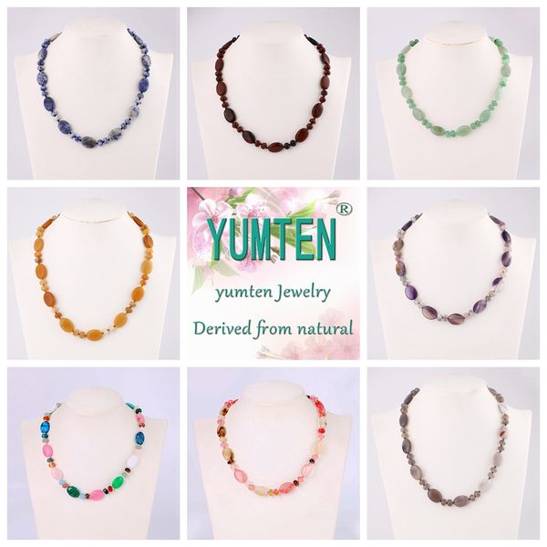 

natural jade necklace vintage crystal power chain charm reiki men statement fine jewelry 48cm natural stone agate jasper beads, Silver