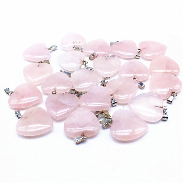 

colorful stone beads pendants women jewelry 20 mm heart charm pink crystal opal lava carnelian lapis 20 kinds in stock, Black