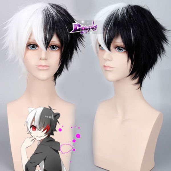 30cm Half Black Half White Short Wig Anime Cosplay Cruella