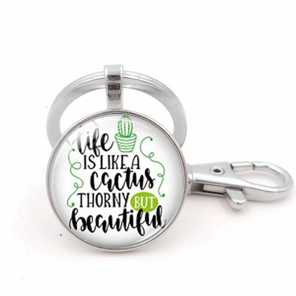 

2018 new fashion charm i want a cactus p ring keychain silver metal key ring activity fashion gift to good friends