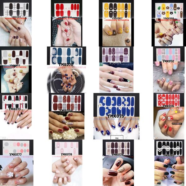 

nail art full-cover sticker sheet 14tips sticker polish ymx065-080, Black