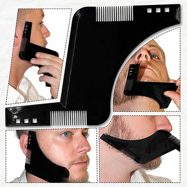 

1pc new beard shaping template comb beard bro shaping tool man gentleman trim template hair cut hair molding beard model, Silver