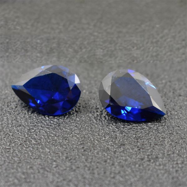 

good quality blue corundum 7 sizes pear machine cut cubic zirconia synthetic loose gemstone beads for jewelry making 200pcs/lot, Black
