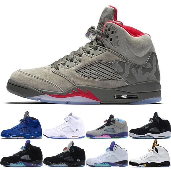 

5 black metallic 3m reflect black grape oreo olympic metallic silver 5s men basketball shoes red suede white cement sneakers, White;red