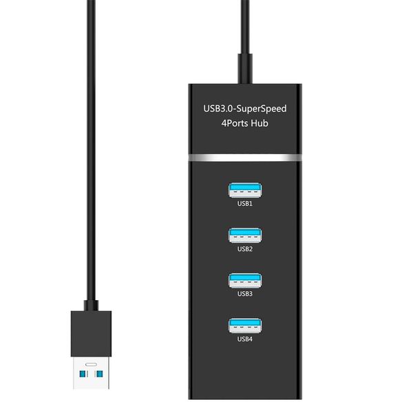 Tragbare Mini-4-Port-USB-3.0-Hub-Splitter-Erweiterung für Computer, Notebook, Laptop, PC, MacBook, tragbarer USB-HUB-Adapter, DHL, FEDEX, KOSTENLOSER VERSAND