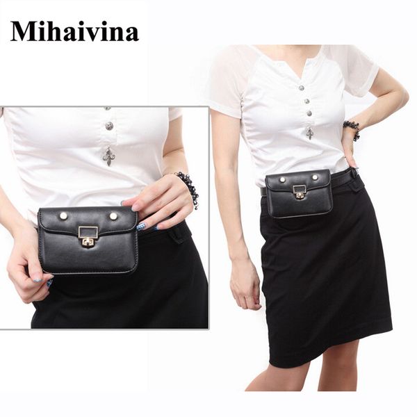 

mihaivina casual female small women waist pack femal belt bag phone pouch bags fashion women waist packs fanny pack bolosa