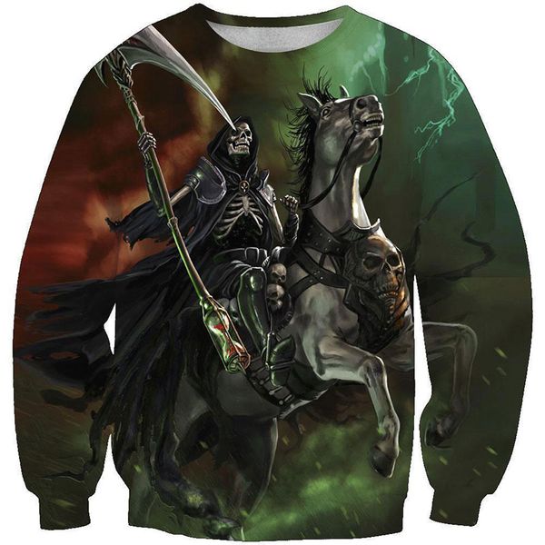 

новая мода череп смешно 3d печати поты мода одежда женщины мужчины толстовка повседневная пуловеры k33, Black