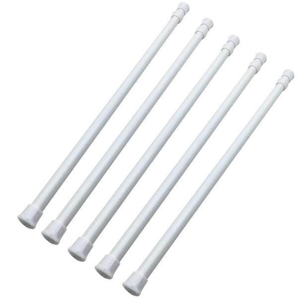 

tension rods cupboard bars tensions rod curtain rod 15.7"(40cm) to 28"(70cm) extendable width spring tension rods, White