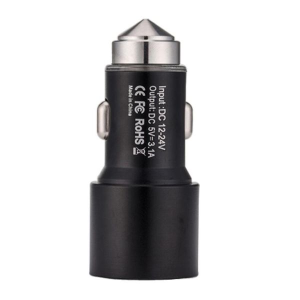 

2018 New Released Car Charger 3.1A Dual Usb Aluminum Alloy Quick Charge High Quality QC3.0 Fast Charge 50pcs